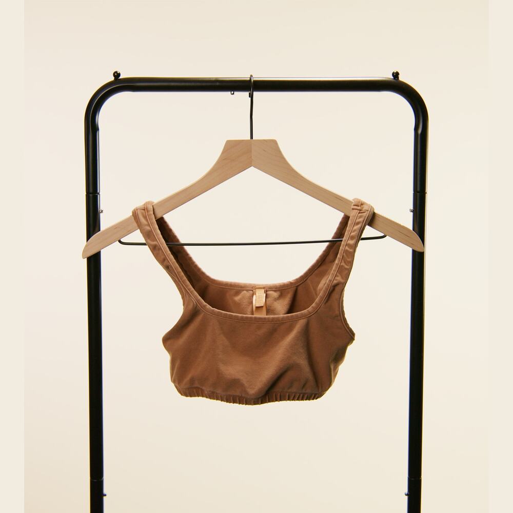 SKIMS Brown Cotton Scoop Bralette Bra Size Small